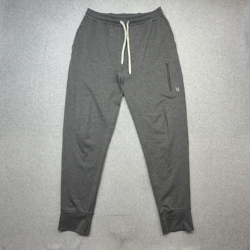 Vuori Sunday Performance Jogger Pants Mens Medium Gray Knit Zip Pockets V416
